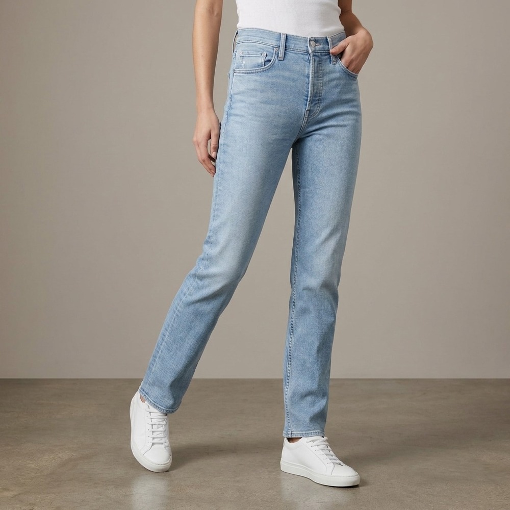 MOTHER Womens The Tomcat Skimp Jeans 25 Blue Cotton Blend All Over The Map